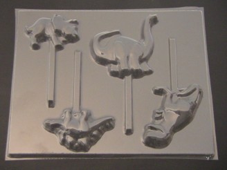 556sp Jungle Park Dinosaurs Chocolate or Hard Candy Lollipop Mold